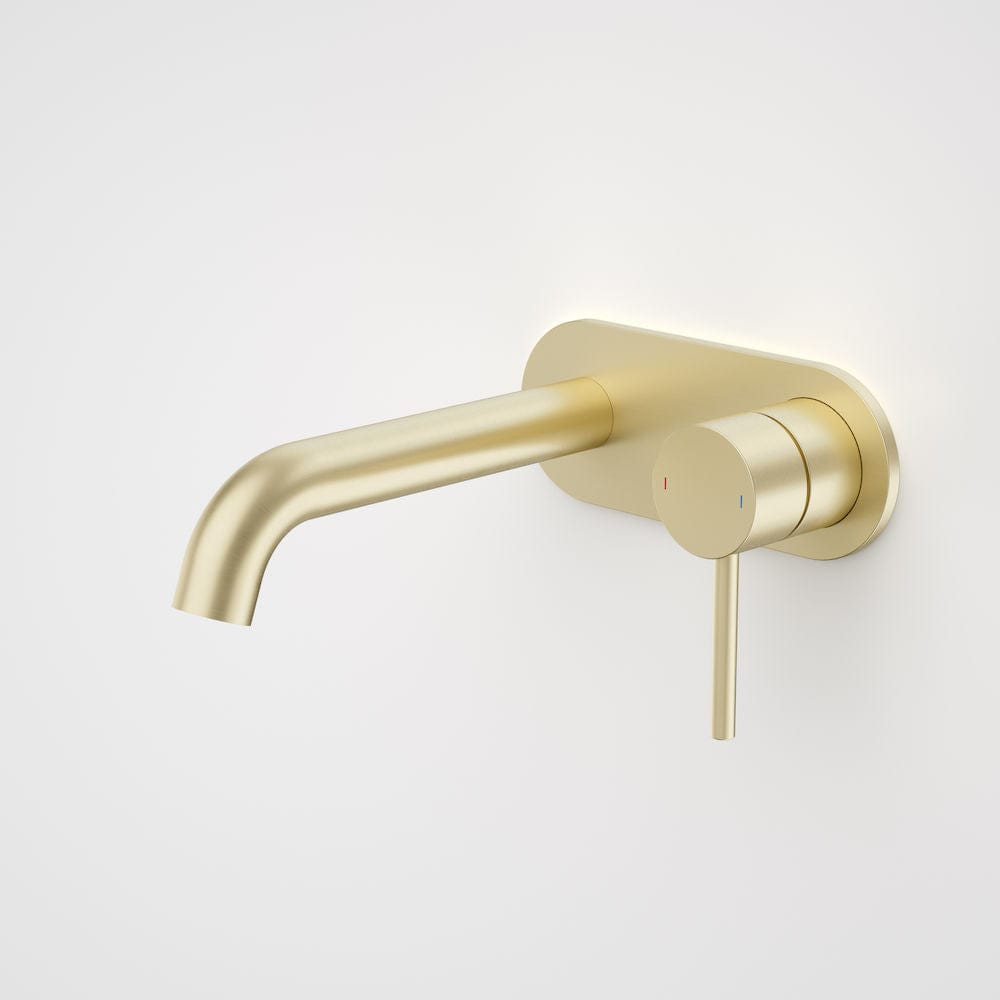 Caroma Basin Tap Caroma Liano II Wall Basin/Bath Mixer on Backplate 175mm | Brushed Brass