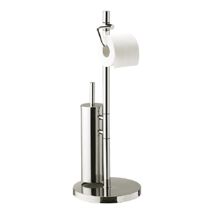 Progetto Bathroom Accessories Eco Style Freestanding Toilet Roll Holder & Toilet Brush | Chrome