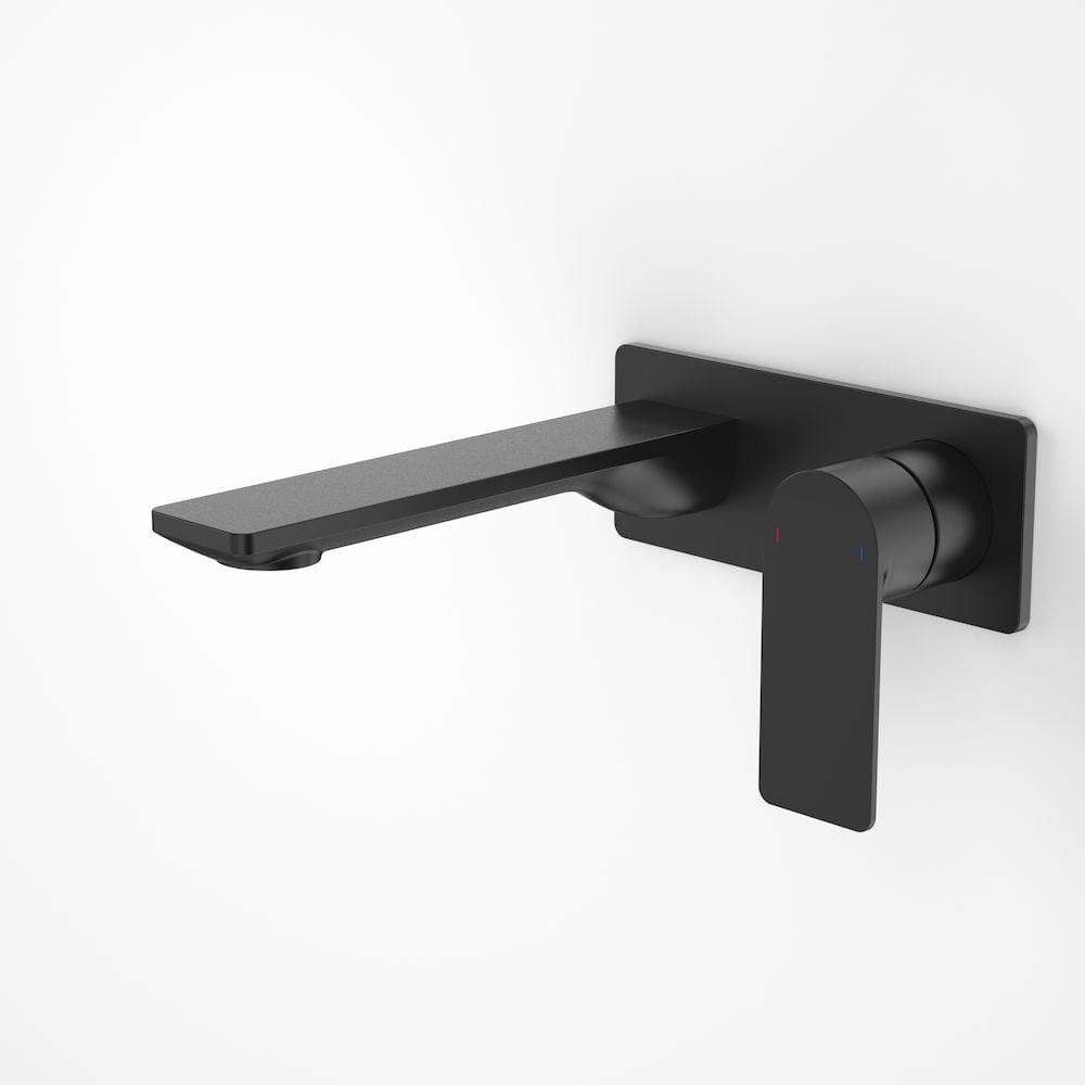 Caroma Basin Tap Caroma Urbane II Rectangular Wall Basin/Bath Mixer 180mm | Matte Black