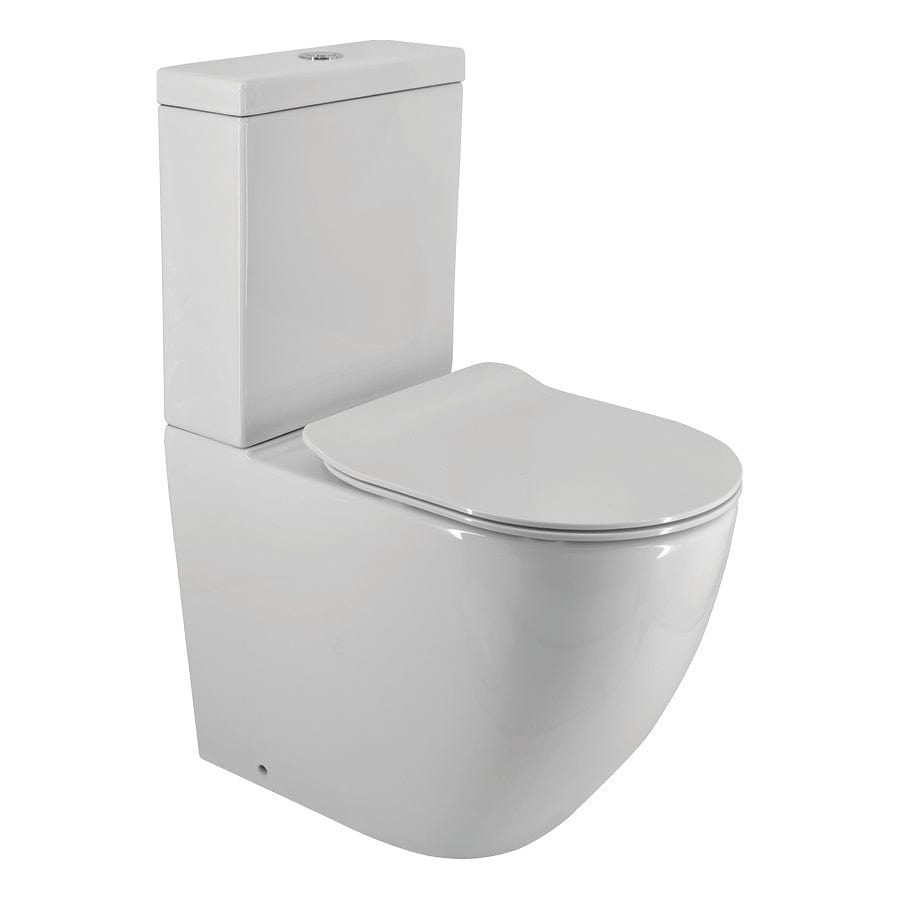 Plumbline Toilet Suite Zen Rimless Overheight Back to Wall Toilet Suite with Slim Seat