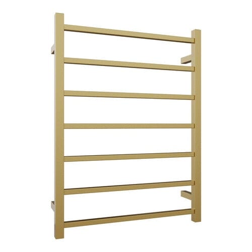 Newtech Heated Towel Ladder Newtech Quadro 7 Bar Wide Heated Towel Ladder 800mm | Brushed Brass