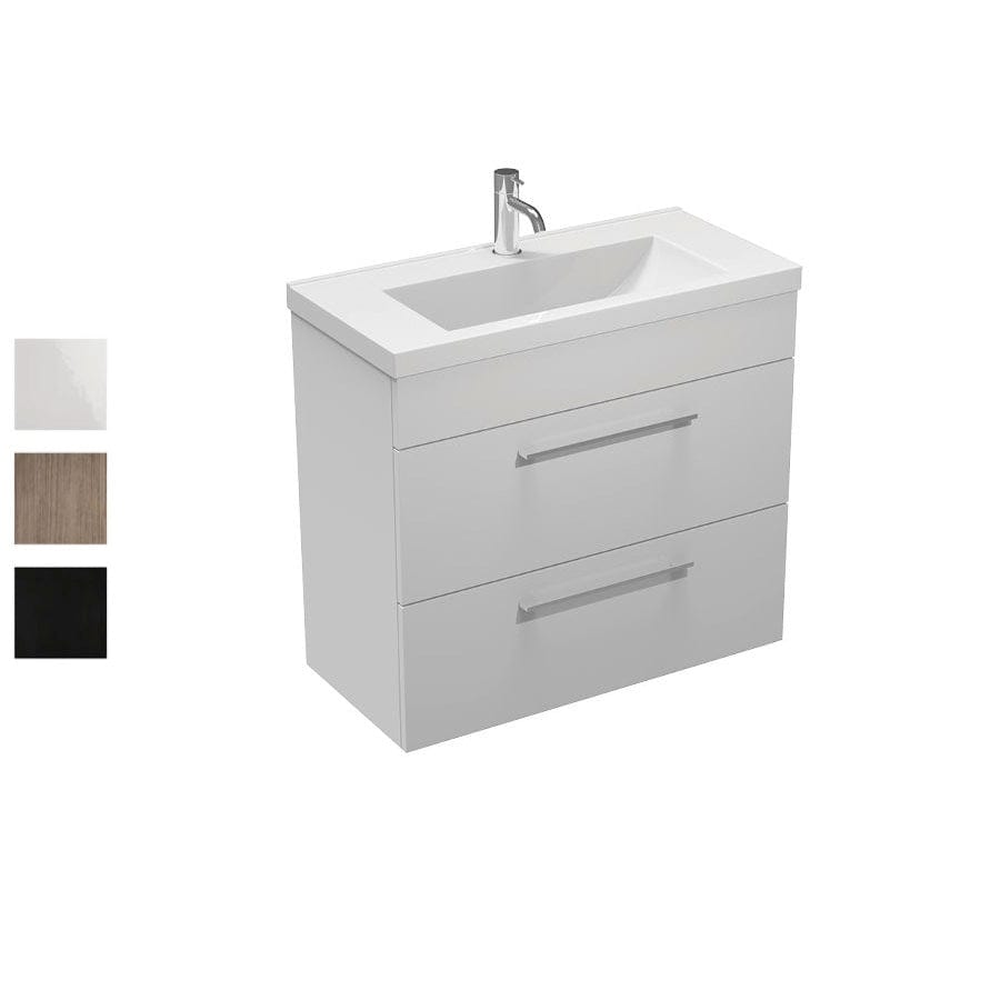 Progetto Vanity Mia Slim 750 Vanity | 2 Drawers Black Oak