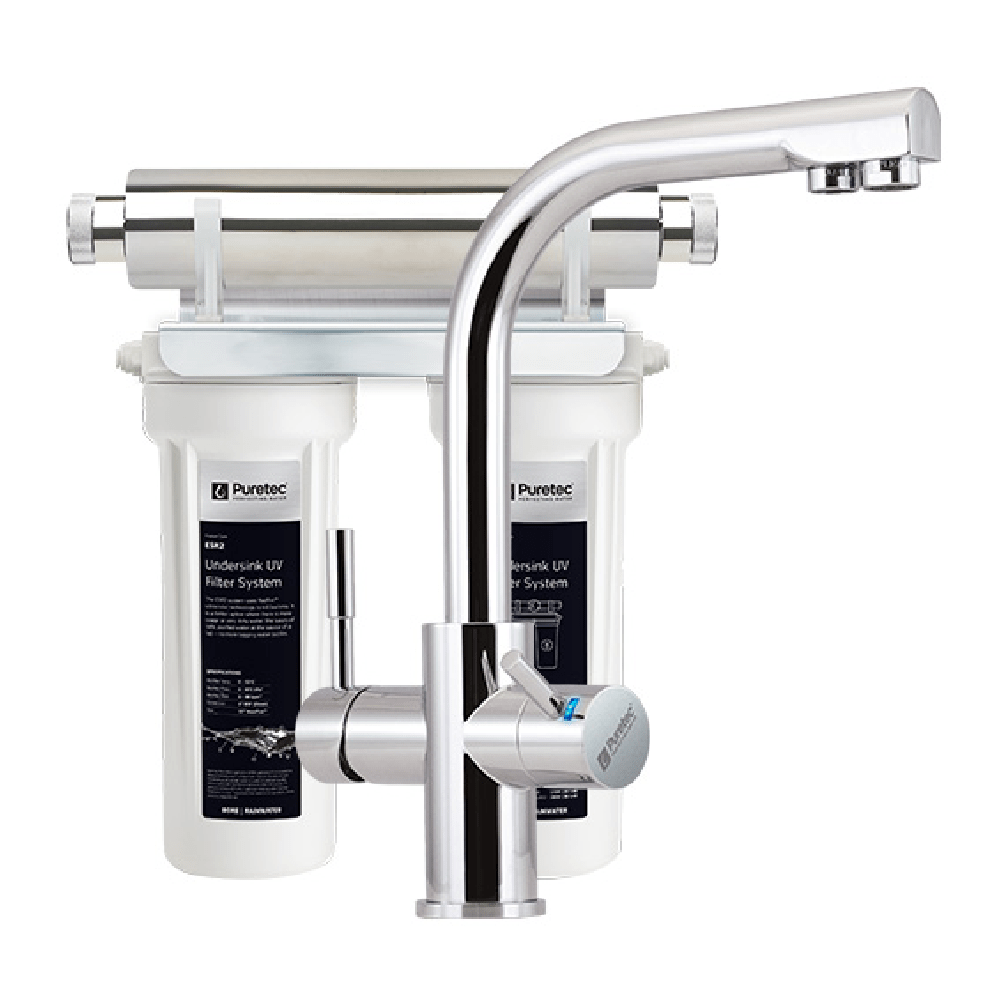 Puretec Filter Tap Puretec Tripla T3 Triple Action LED Kitchen Mixer + Rainwater Filter | Chrome