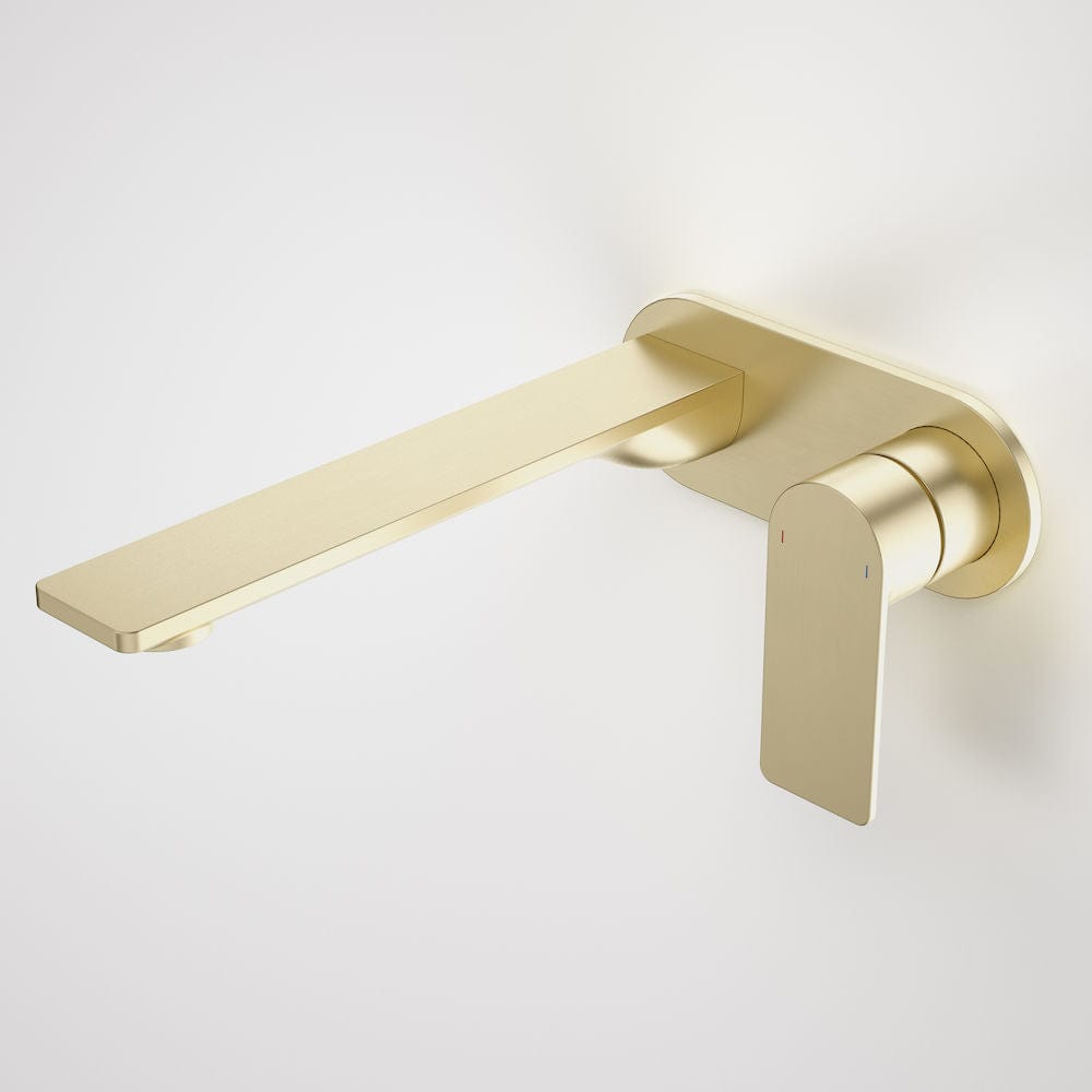 Caroma Basin Tap Caroma Urbane II Round Wall Basin/Bath Mixer 220mm | Brushed Brass