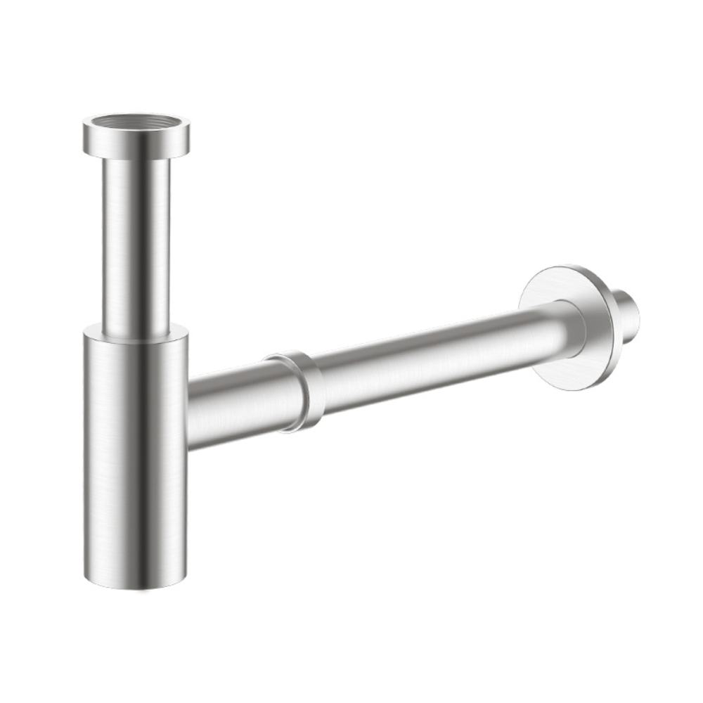 Progetto Bathroom Accessories Swiss Bottle Trap | Brushed Stainless Steel