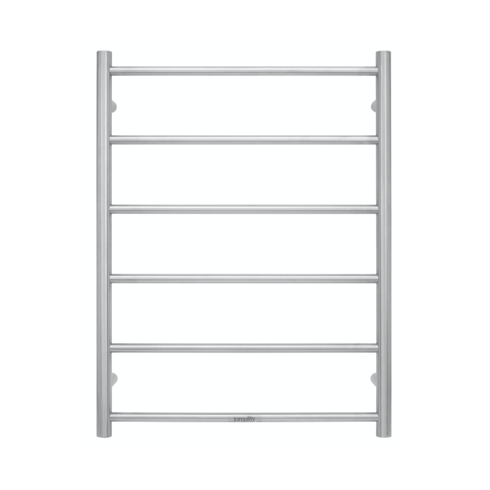 Tranquillity Heated Towel Ladder Tranquillity Jersey Round Heated Towel Ladder 780 x 600mm | Brushed Stainless Left-Hand Cable / Without Timer