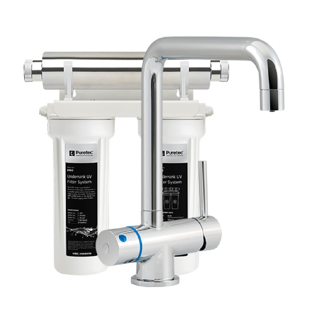 Puretec Filter Tap Puretec Tripla T5 Triple Action LED Kitchen Mixer + Rainwater Filter | Chrome