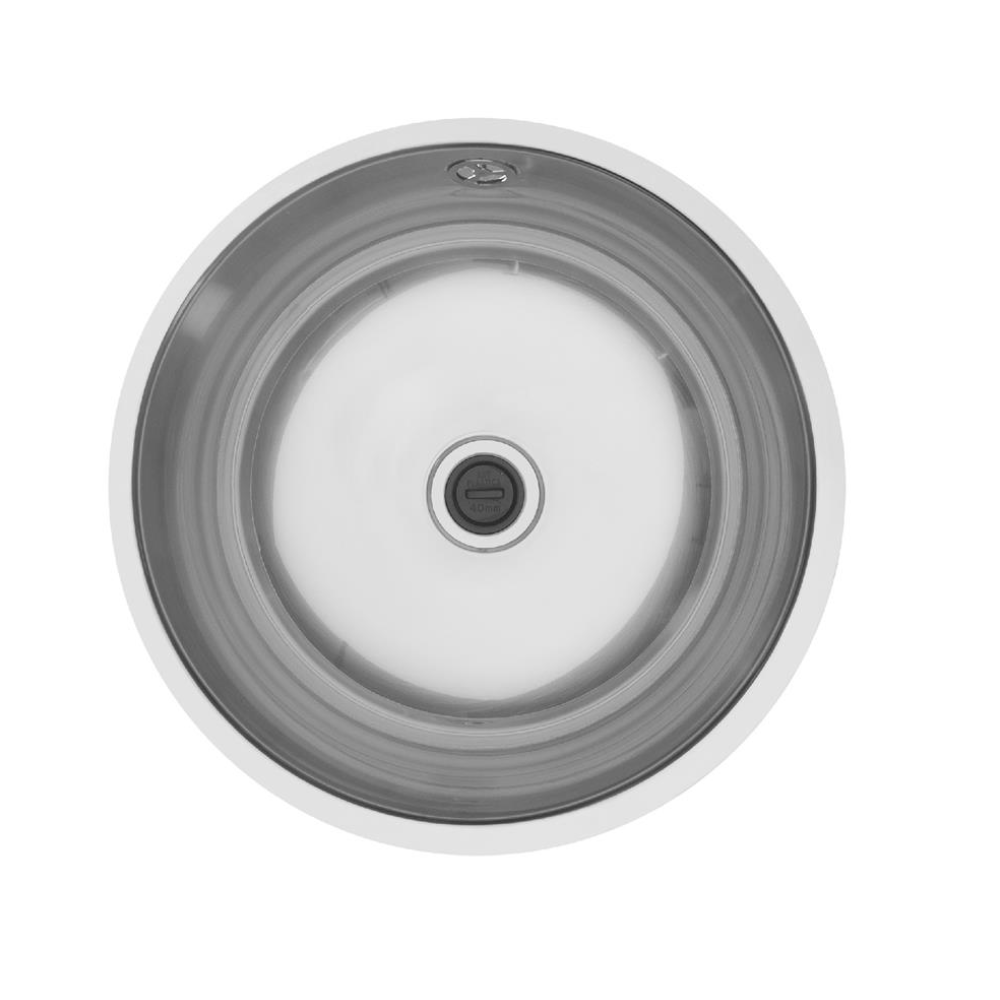 Acero Stainless Steel Sink Mercer Anello 355 Round Kitchen Sink Top Mount / Overflow