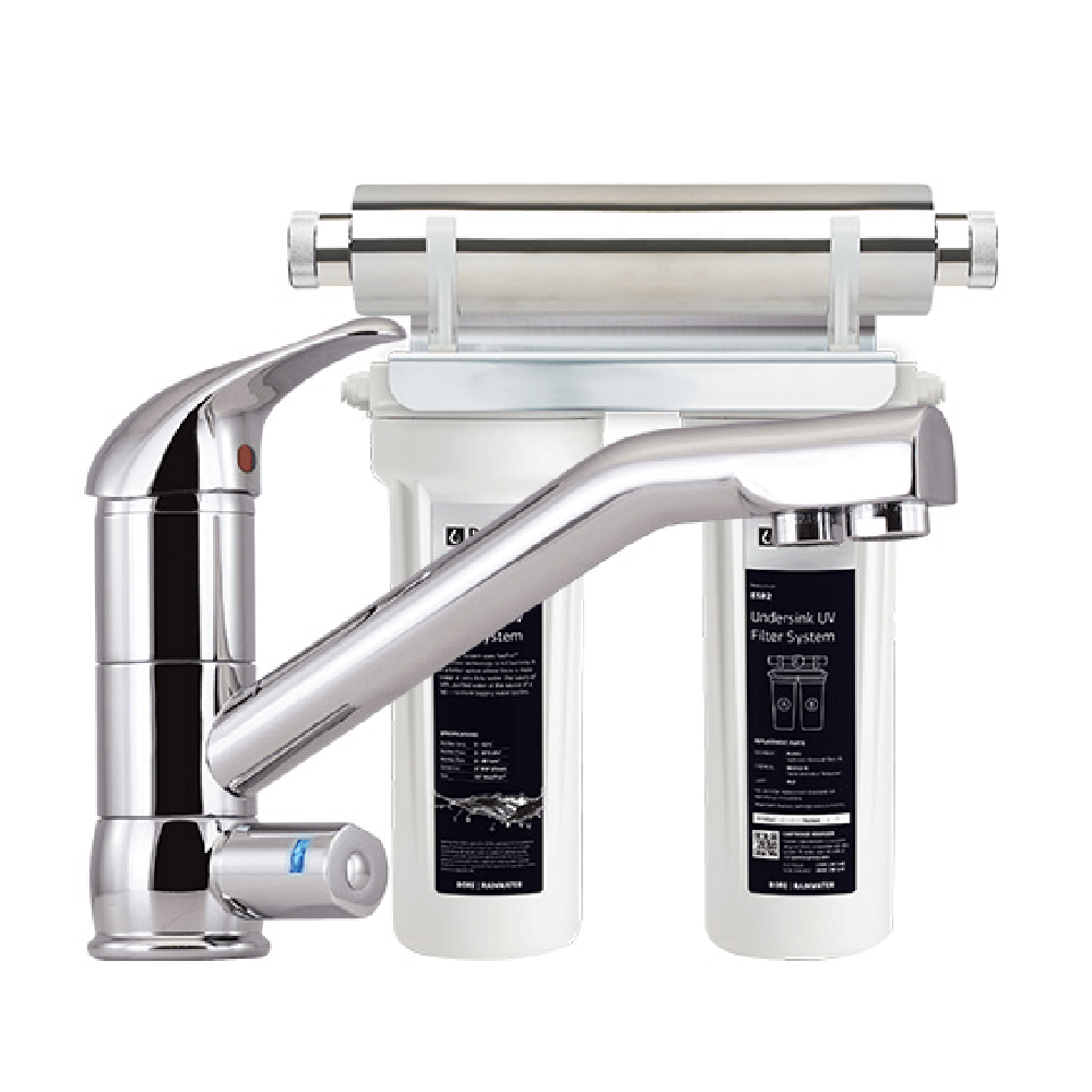 Puretec Filter Tap Puretec Tripla T2 Triple Action LED Kitchen Mixer + Rainwater Filter | Chrome