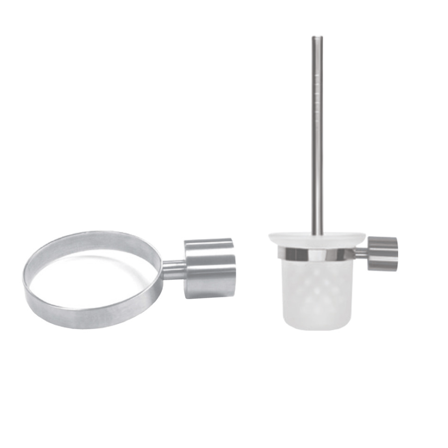 Tranquillity Bathroom Accessories Tranquillity Round Toilet Brush Holder | Brushed Stainless