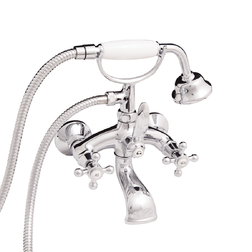Plumbline Bath Tap McKinley Empire Wall Mount Bath/Shower Mixer | Chrome
