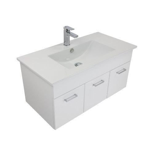 Newtech Newtech Qube 900mm | 2 Door, 1 Drawer Wall Vanity
