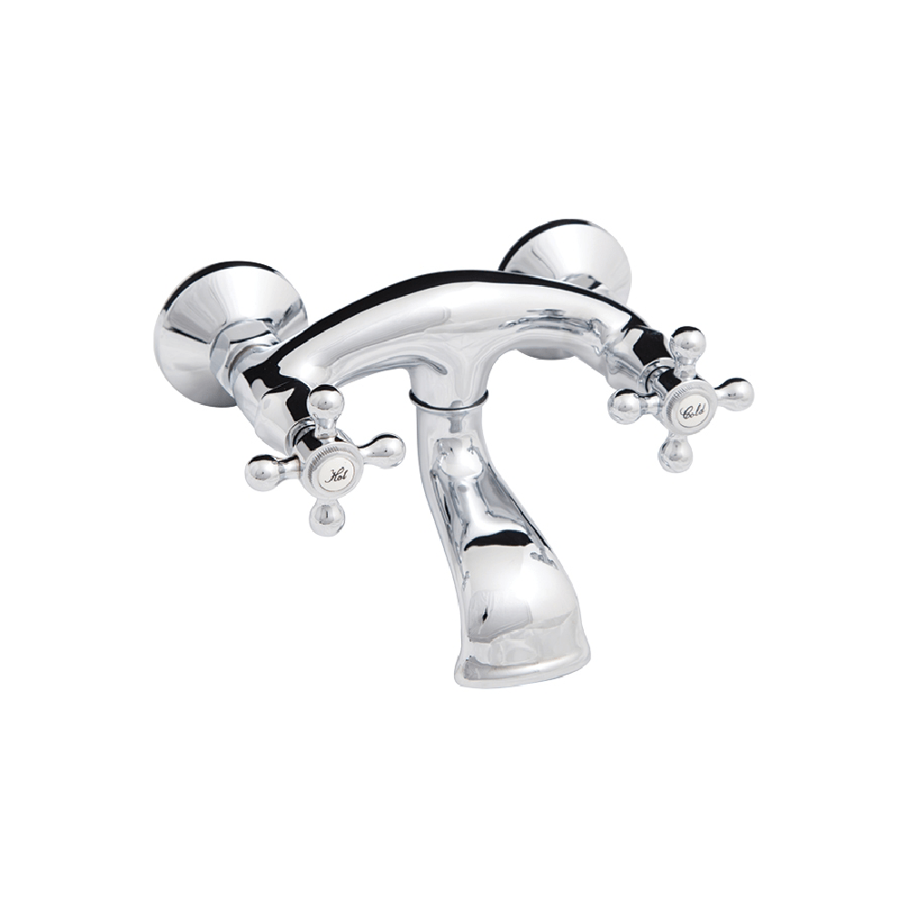 Plumbline Bath Tap McKinley Empire Wall Mount Bath Filler | Chrome