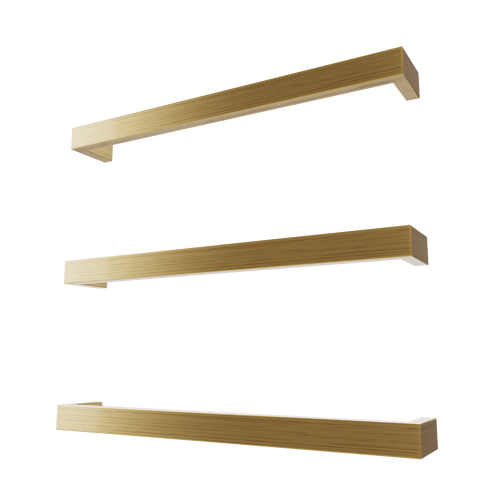 Newtech Heated Towel Bar Newtech Largo Square Heated Towel Rail 632mm | Brushed Brass With LT051 (35-105 Watts) Transformer