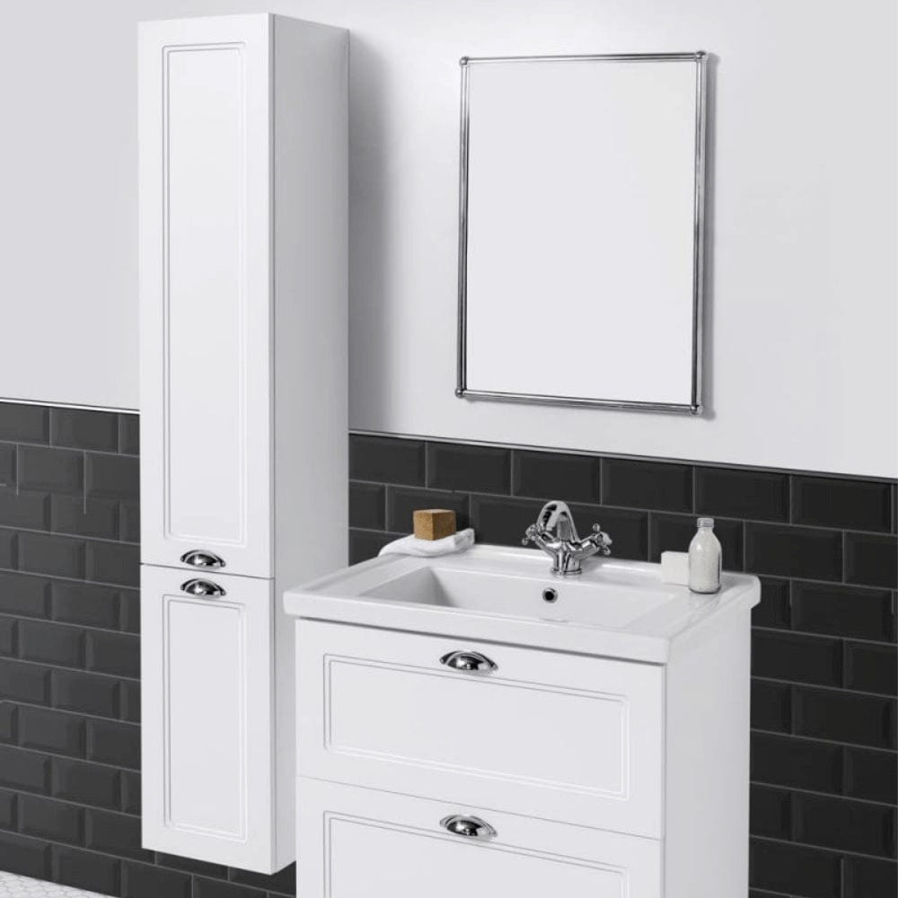 Bath & Co Vanity Burlington English Classic Wall-Hung Tall Cabinet | 2 Doors & 4 Shelves Custom Matte Paint / Right Hinge / Antique Pewter