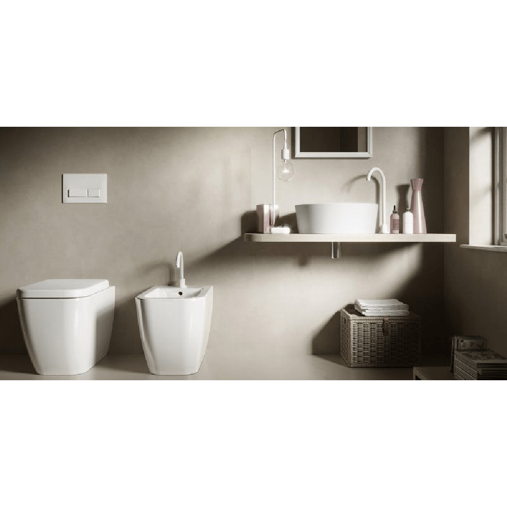 Bath & Co Basin Michel César Happy Hour Slim Counter Top Basin | Matte White
