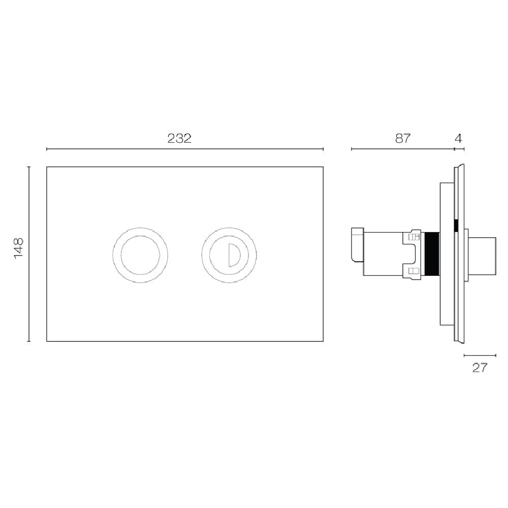 Plumbline Flush Plate Speedo Mod Flush Panel with Raised Buttons | Chrome