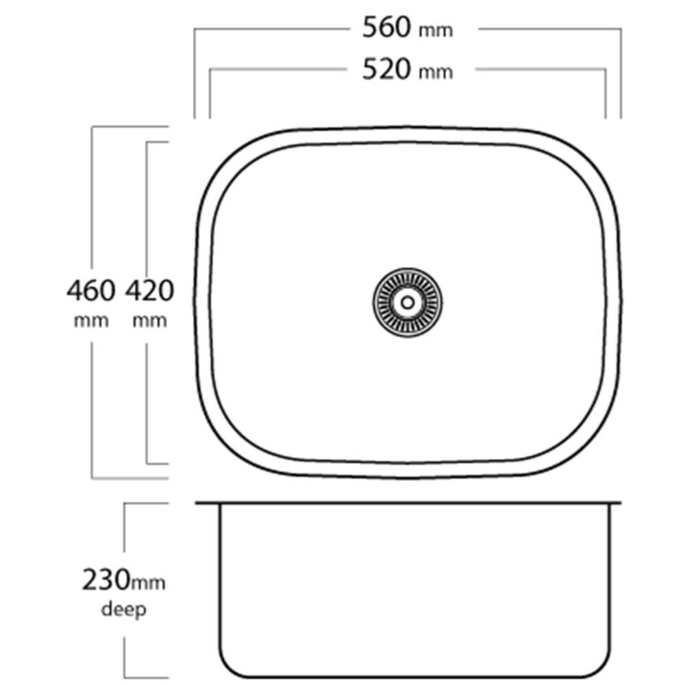 Acero Stainless Steel Sink Mercer Questo 520 Laundry Sink