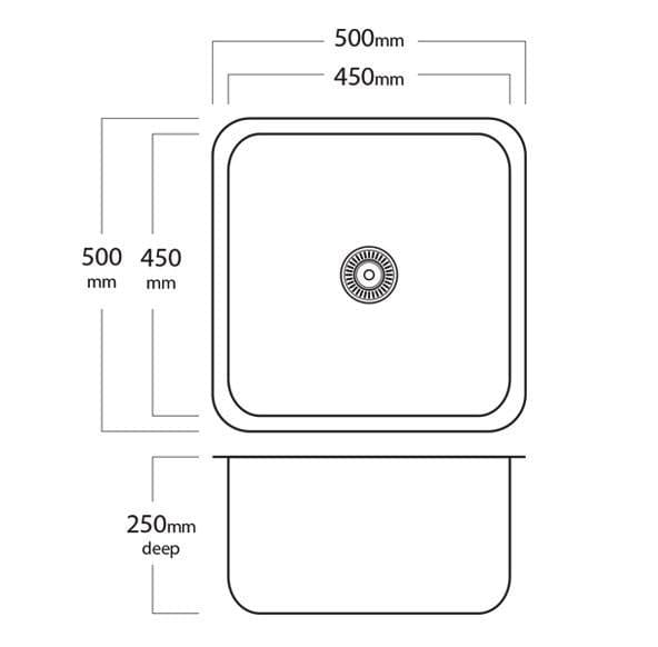 Acero Stainless Steel Sink Mercer Remo 450 Laundry Sink