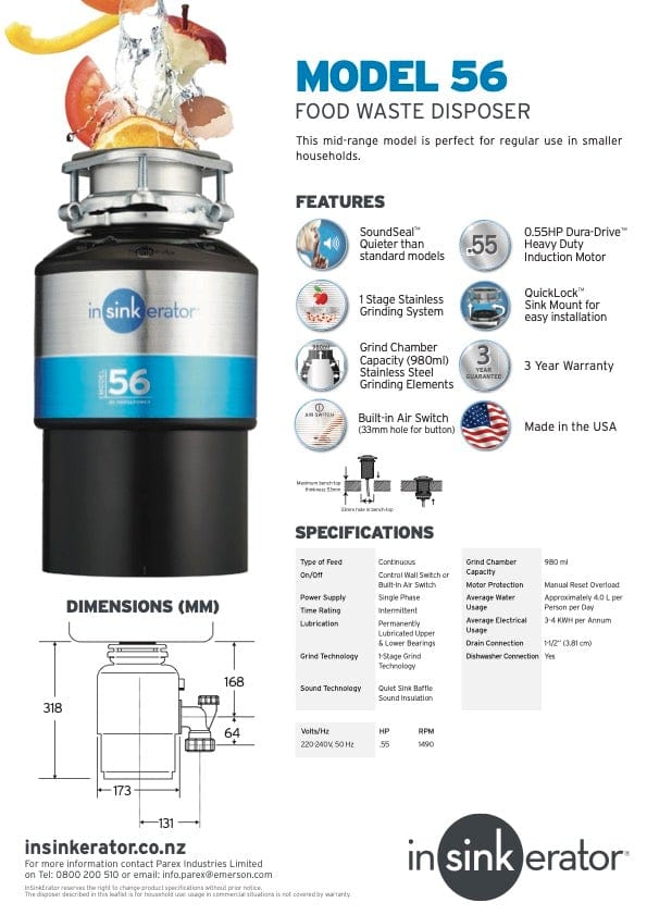 Insinkerator Waste Disposal Unit Insinkerator Model 56 Food Waste Disposal Unit