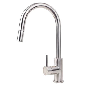Progetto Kitchen Tap Swiss Kitchen Mixer with Pull Out Spray | Brushed Stainless Steel