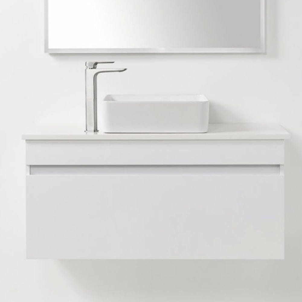 Bath Co Vanity VCBC Soft Solid Surface 1000 Wall Vanity | 1 Basin + 1 Drawer