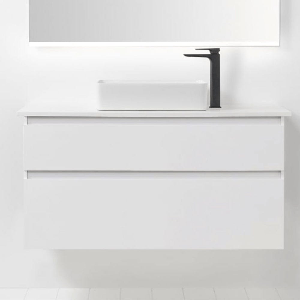 Bath & Co Vanity VCBC Soft Solid Surface 1000 Wall Vanity | 1 Basin + 2 Drawers