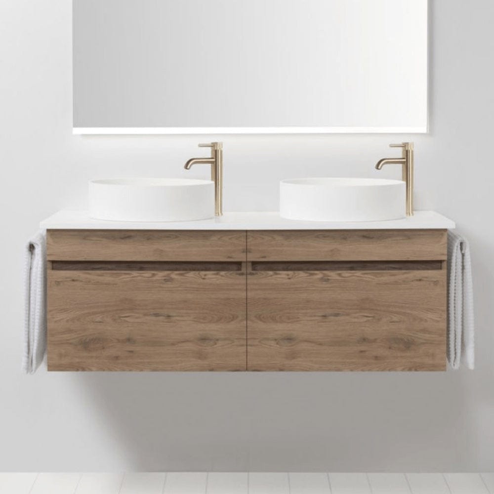Bath Co Vanity VCBC Soft Solid Surface 1300 Wall Vanity | 2 Basins + 2 Drawers