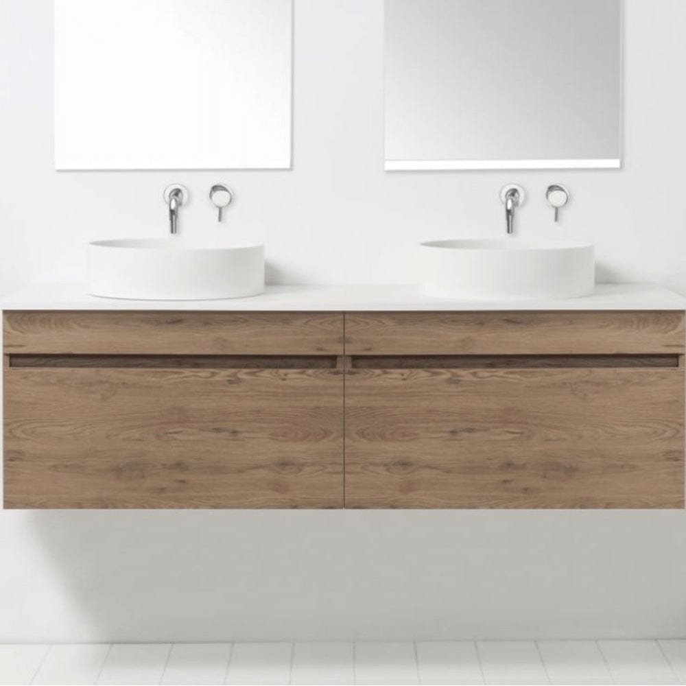 Bath & Co Vanity VCBC Soft Solid Surface 1550 Wall Vanity | 2 Basins + 2 Drawers