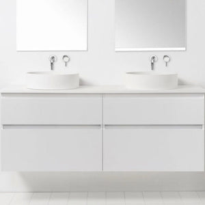Bath & Co Vanity VCBC Soft Solid Surface 1550 Wall Vanity | 2 Basins + 4 Drawers