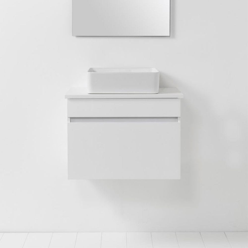 Bath Co Vanity VCBC Soft Solid Surface 650 Wall Vanity | 1 Basin + 1 Drawer