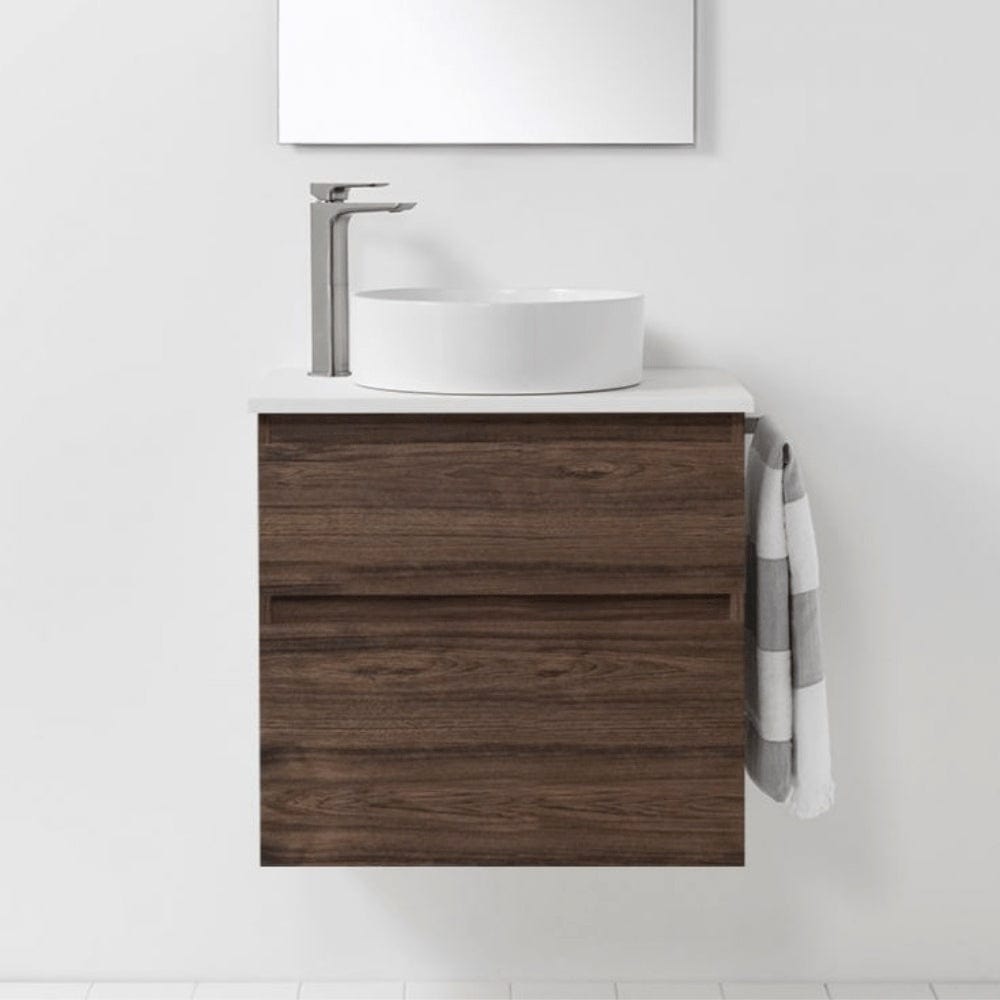 Bath & Co Vanity VCBC Soft Solid Surface 650 Wall Vanity | 1 Basin + 2 Drawers