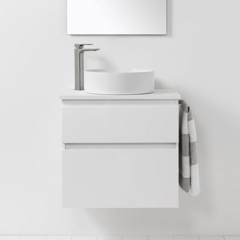 Bath Co Vanity VCBC Soft Solid Surface 650 Wall Vanity | 1 Basin + 2 Drawers