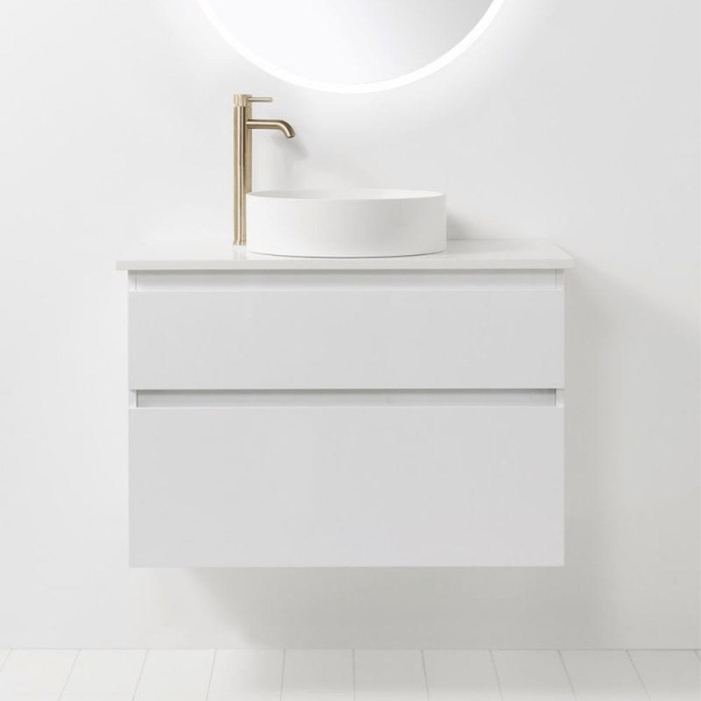 Bath & Co Vanity VCBC Soft Solid Surface 800 Wall Vanity | 1 Basin + 2 Drawers
