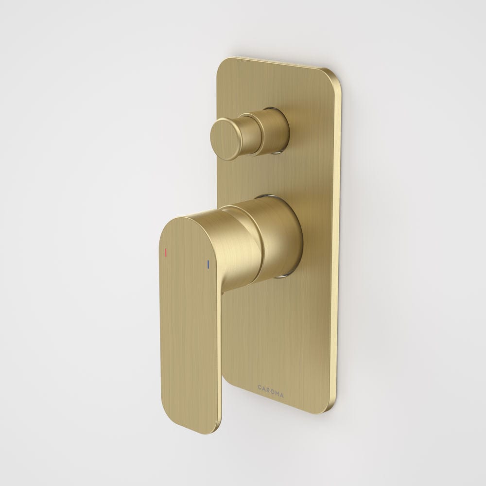 Caroma Shower Mixer Caroma Luna Bath/Shower Mixer with Diverter | Brushed Brass