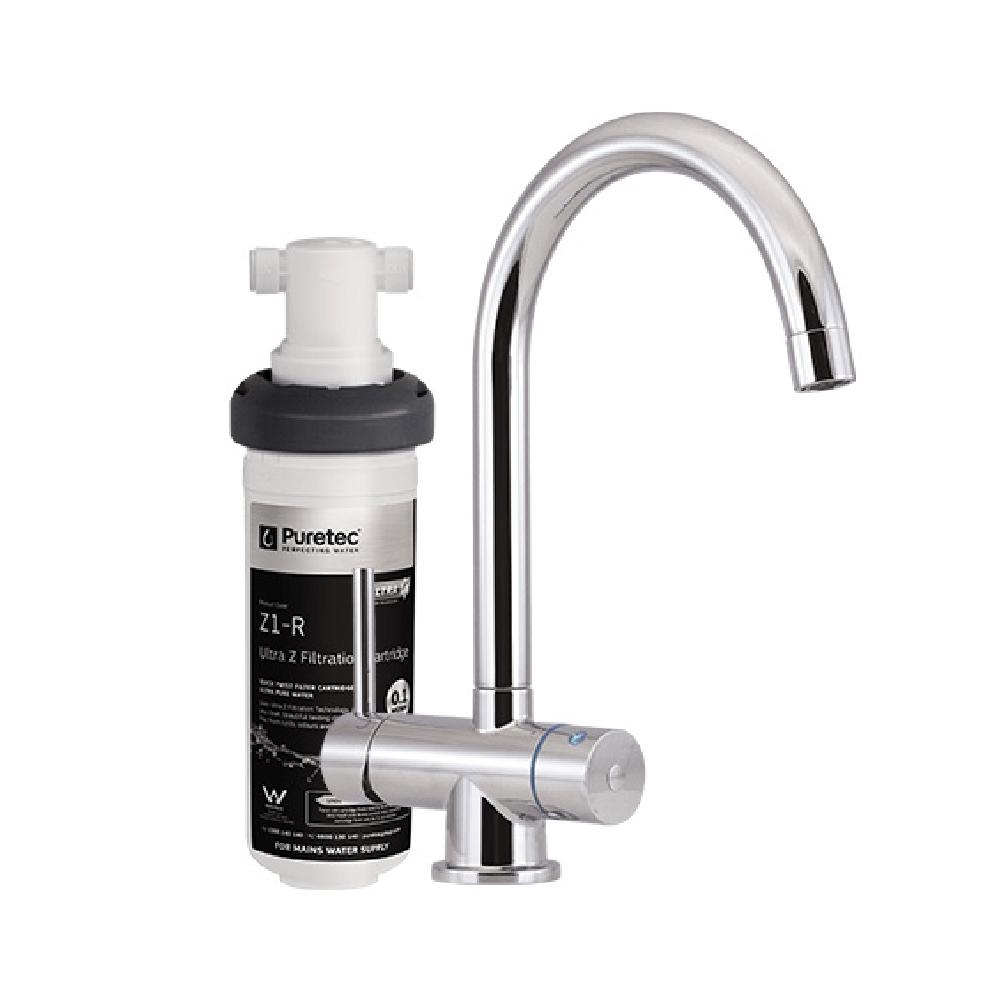 Puretec Filter Tap Puretec Tripla T4 Triple Action LED Kitchen Mixer + Mains Water Filter | Chrome