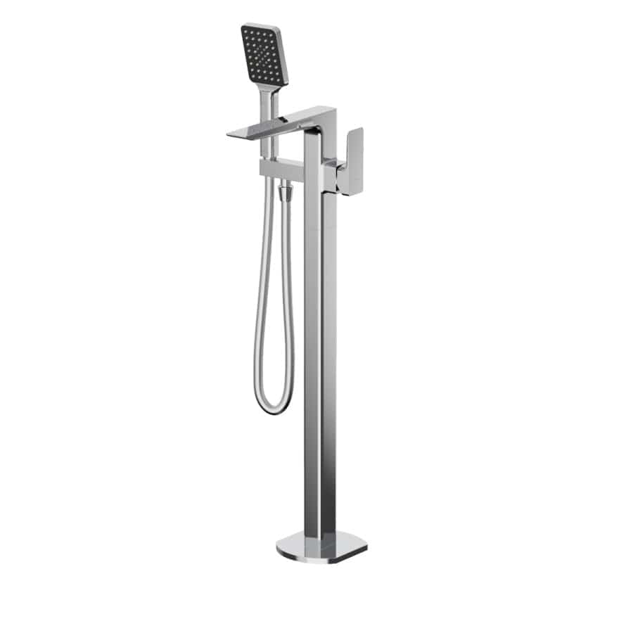 Progetto Bath Tap Como Floor Mount Bath Filler with Hand Shower | Chrome