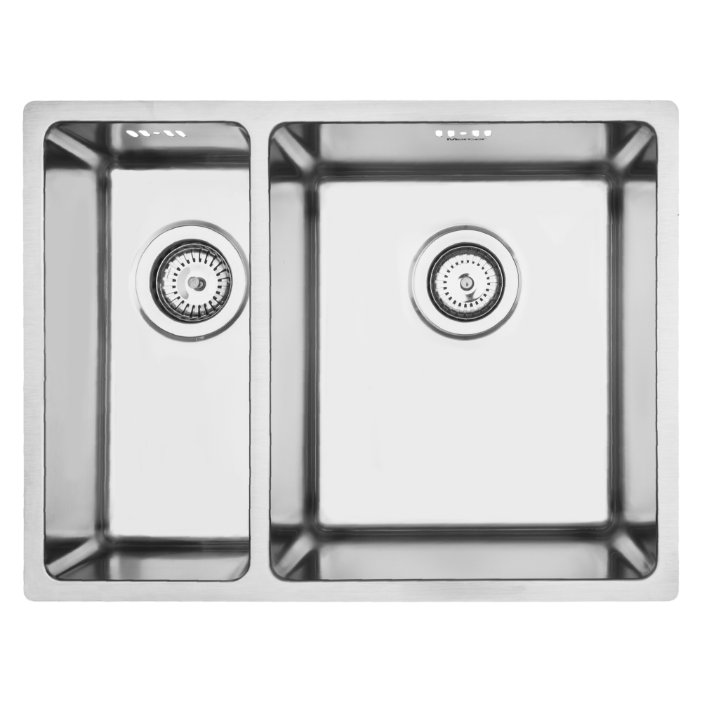 Acero Stainless Steel Sink Mercer Pressato 180/340 Double Sink