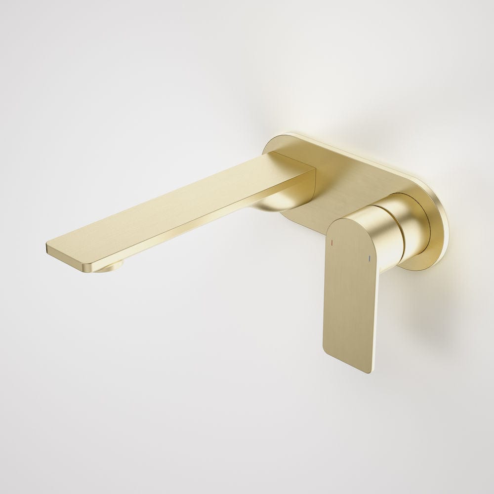 Caroma Basin Tap Caroma Urbane II Round Wall Basin/Bath Mixer 180mm | Brushed Brass