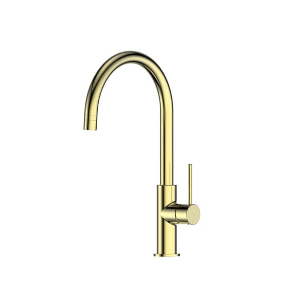 Greens Kitchen Tap Greens Maci Gooseneck Sink Mixer | Brushed Brass