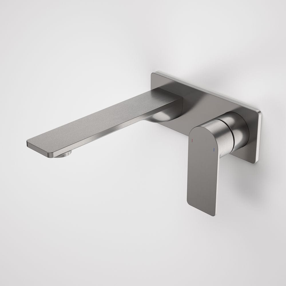 Caroma Basin Tap Caroma Urbane II Rectangular Wall Basin/Bath Mixer 180mm | Gunmetal