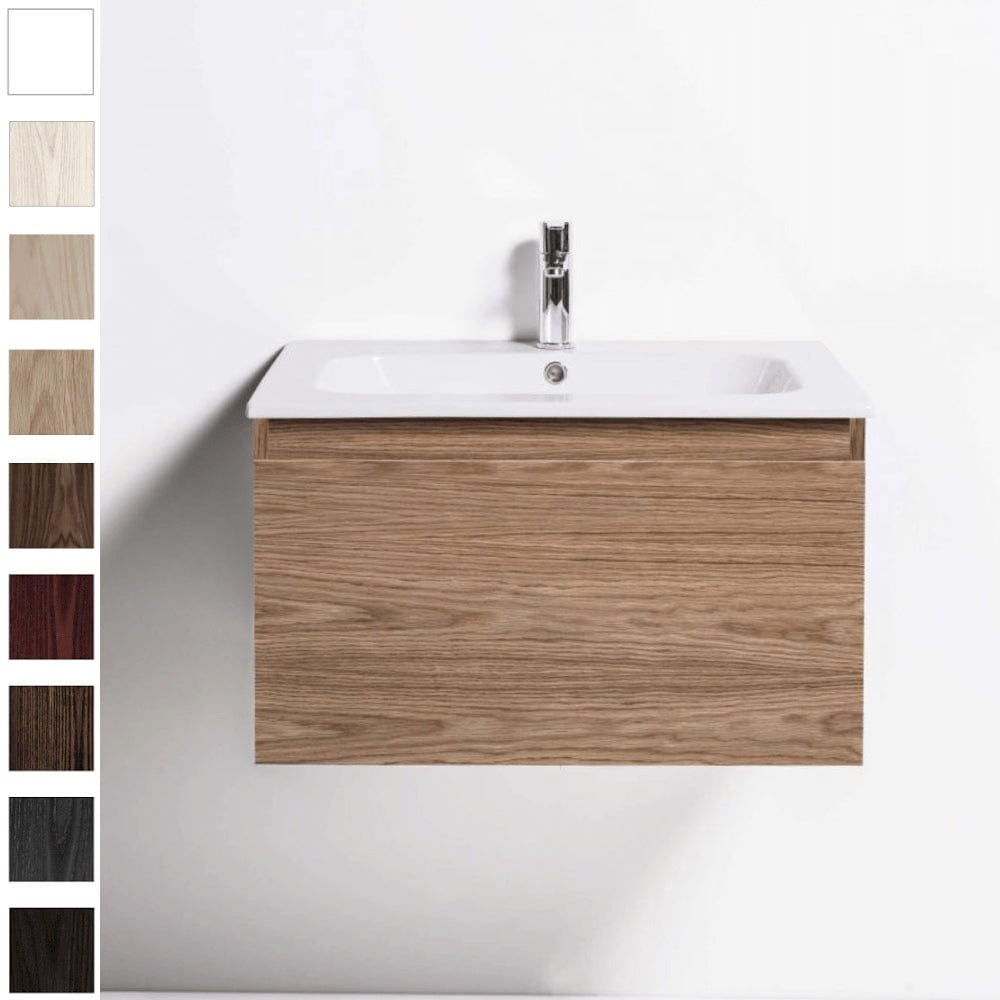 Bath & Co Vanity Michel César Qubo 710 Vanity | Single Basin & 1 Drawer Painted Cabinet with Timber Veneer Drawer / Timber Veneer