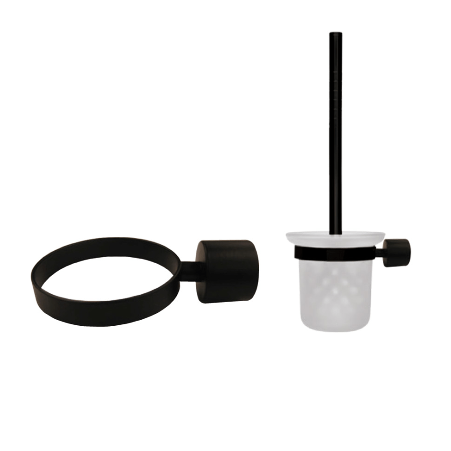 Tranquillity Bathroom Accessories Tranquillity Round Toilet Brush Holder | Matte Black