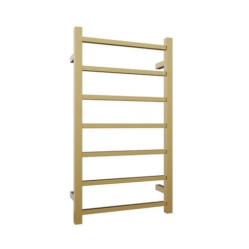 Newtech Heated Towel Ladder Newtech Quadro 7 Bar Heated Towel Ladder 800mm | Brushed Brass