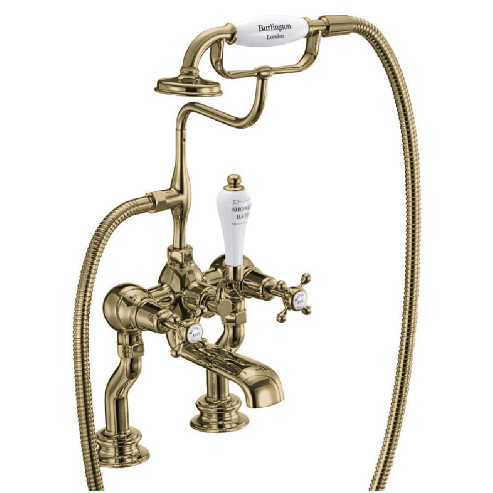 Burlington Bath Tap Burlington Claremont Regent Deck Mounted Bath/Shower Mixer | Gold