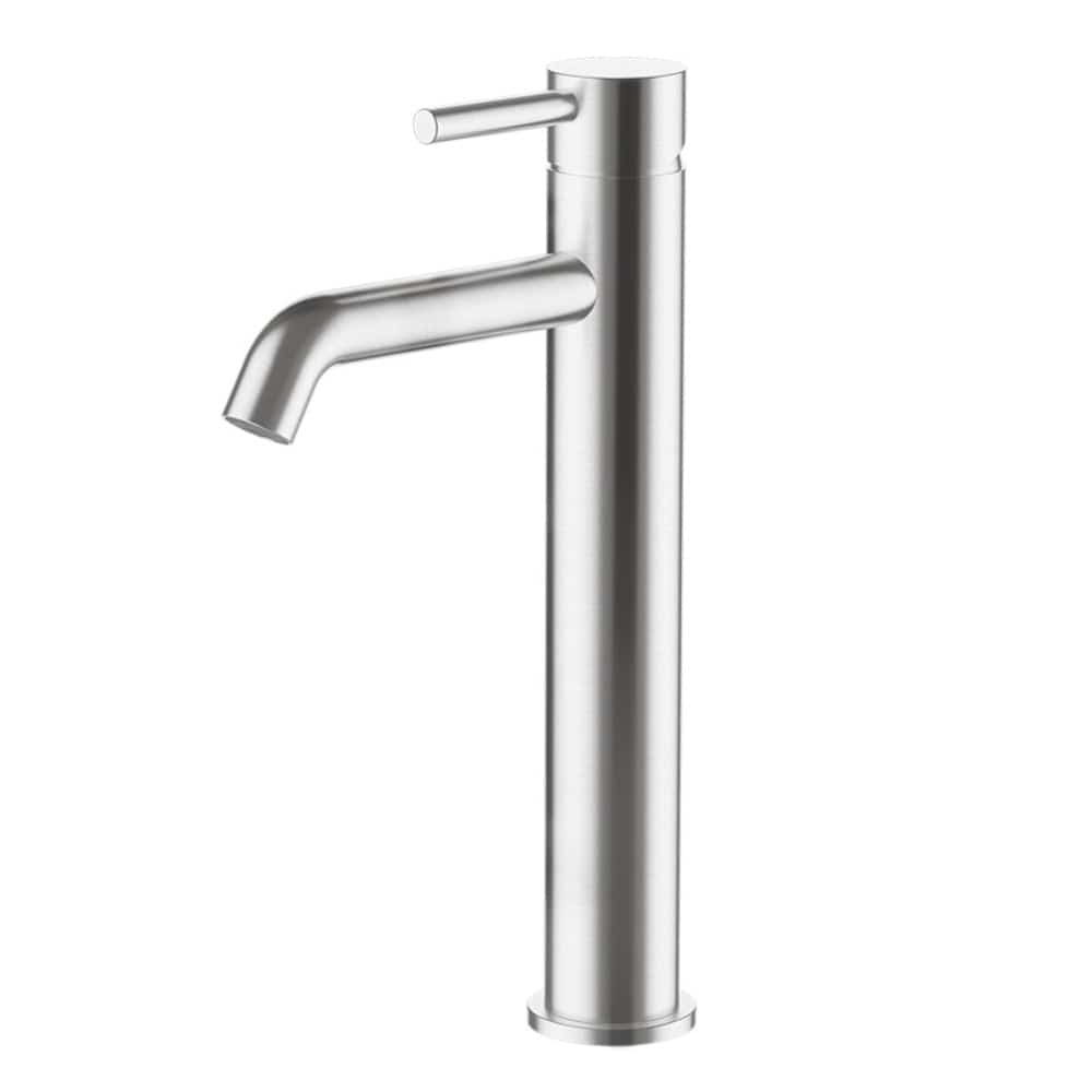 Progetto Basin Tap Swiss Tall Basin Mixer | Brushed Stainless Steel
