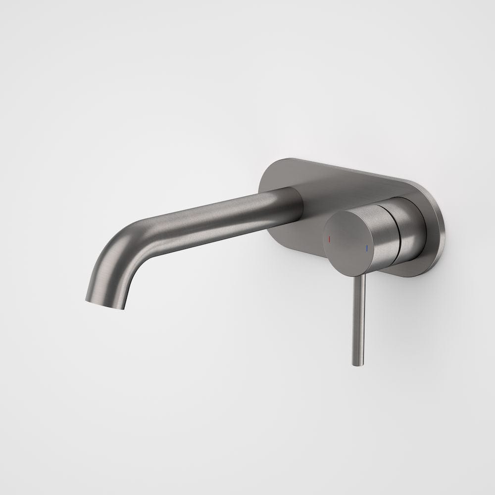Caroma Basin Tap Caroma Liano II Wall Basin/Bath Mixer on Backplate 175mm | Gunmetal