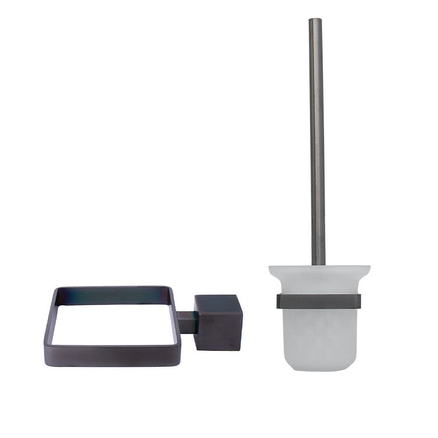 Tranquillity Bathroom Accessories Tranquillity Square Toilet Brush Holder | Brushed Gunmetal