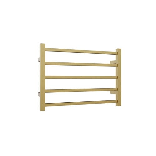 Newtech Heated Towel Ladder Newtech Quadro 5 Bar Heated Towel Ladder 530mm | Brushed Brass