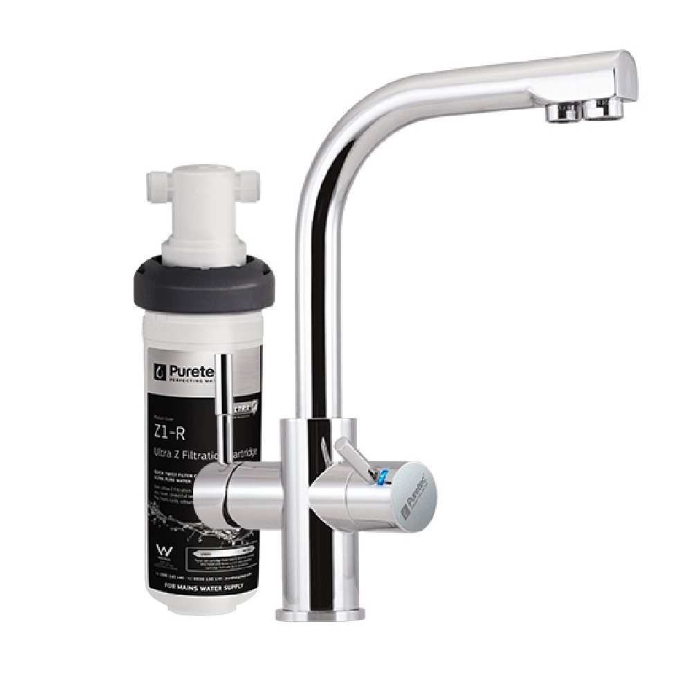 Puretec Filter Tap Puretec Tripla T3 Triple Action LED Kitchen Mixer + Mains Water Filter | Chrome
